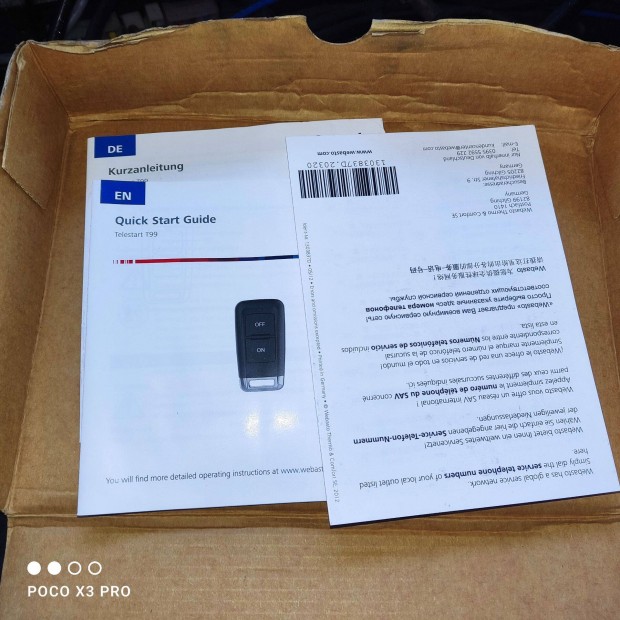 Állófűtés távirányító webasto T99 compact szett