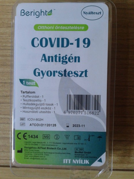 Alltest Beright Covid-19 antign nylteszt