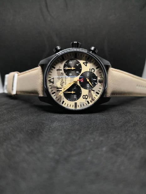Alpina Startimer PILOT BIG DATE Chronograph CAMO Vadonat Új Full Telje