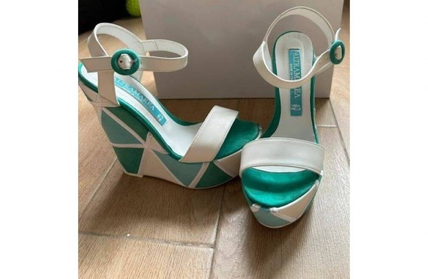 Altramarea elegáns bőr platform magas talpú szandál 37