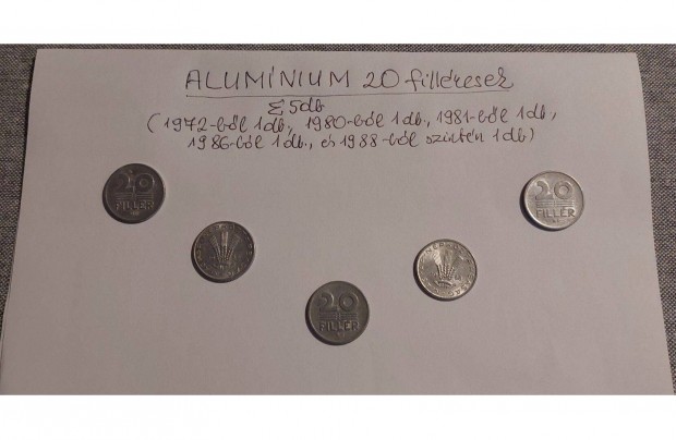 Alumínium 20 filléres eladó