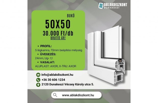 Aluplast 50x50 buk� h�szigetelt m�anyag teraszajt� rakt�rr�l azonnal