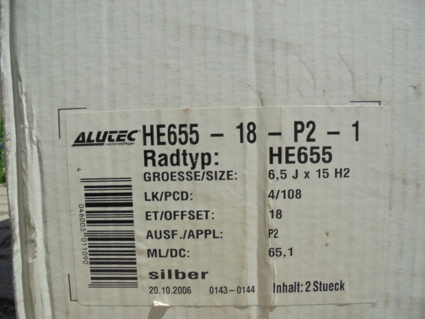 Alutec 4 x 108-as új alufelni dobozában eladó