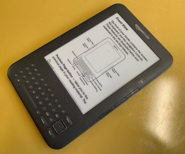 Amazon Kindle 3 keyboard D00901 e-knyv ebook e-book olvas