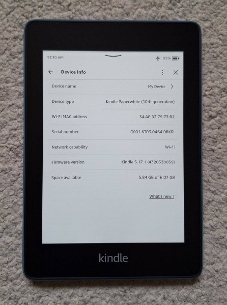 Amazon Kindle Paperwhite 4 (10th Gen) 8GB ebook olvas httrvilgts