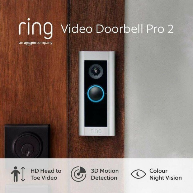 Amazon Ring Video Doorbell Pro 2 Hardwired okos kaputelefon, Alexa