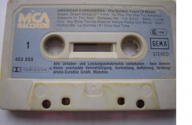 American Evergreens - A zene arany évei , gyári műsoros kazetta