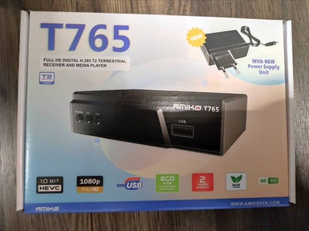 Amiko T765 DVB-T2 Fldi digitlis beltri egysg j 