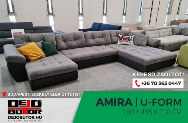 Amira sarok prmium kanap lgarnitra 160x435x210 cm ualak gray