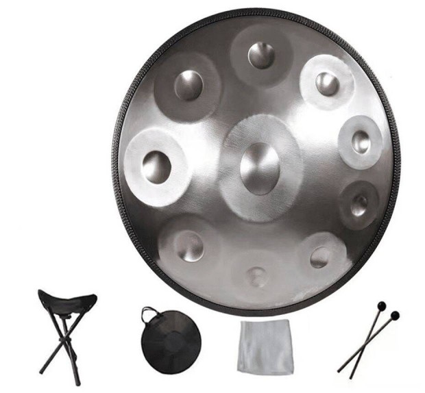 Ananda Ezüst Handpan 10 hangos, ajándék tok és állvány