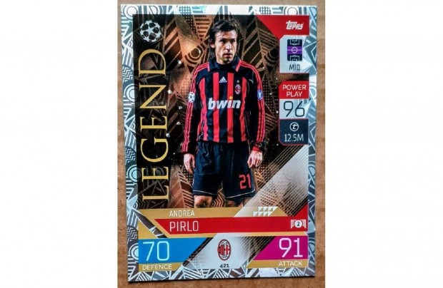 Andrea Pirlo AC Milan Legend focis krtya Match Attax 2023