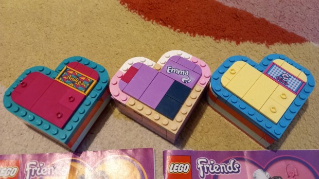 Andrea, Emma, Olívia lego friends szivecskéi