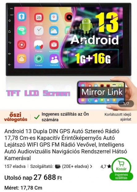 Andriod 13 dupla din GPS autrdi+hts kamera