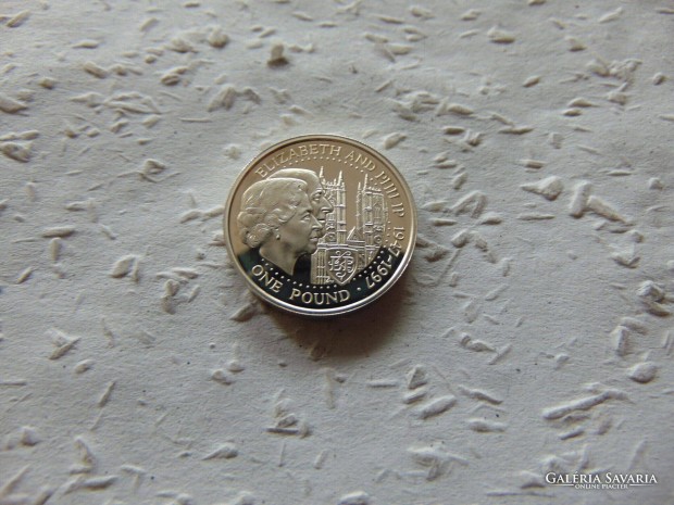 Anglia Csatorna - Szigetek ezüst 1 pound - font 1997 PP 9.54 Gramm