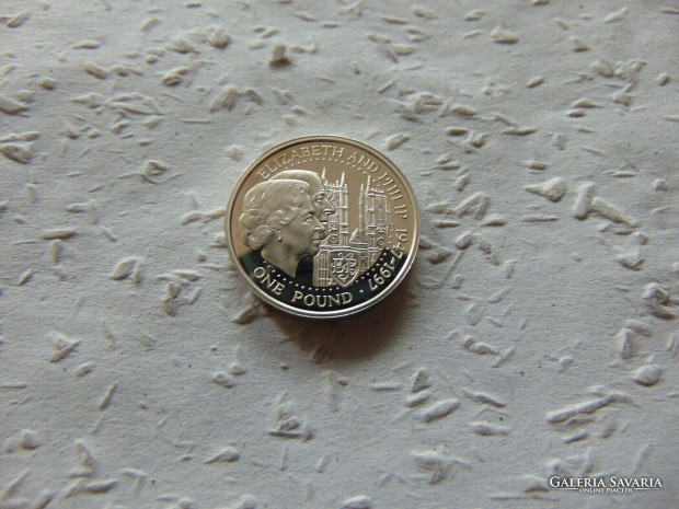 Anglia Csatorna - Szigetek ezst 1 pound - font 1997 PP 9.54 Gramm