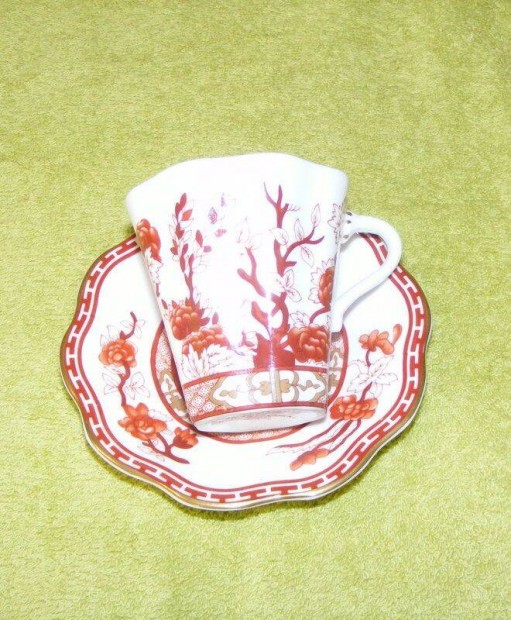 Angol Coalport porcelán csésze alátéttel