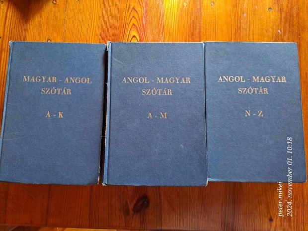 Angol-Magyar/Magyar-Angol sztr, 3 ktet elad