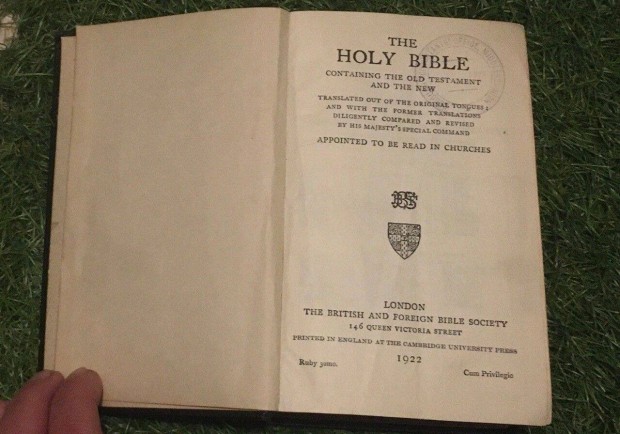 Angol nyelv biblia 1922 -es