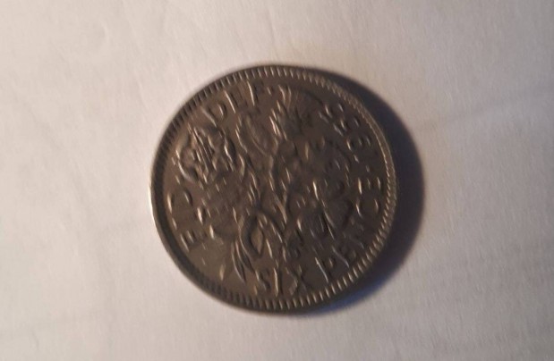 Angol six pence 1955