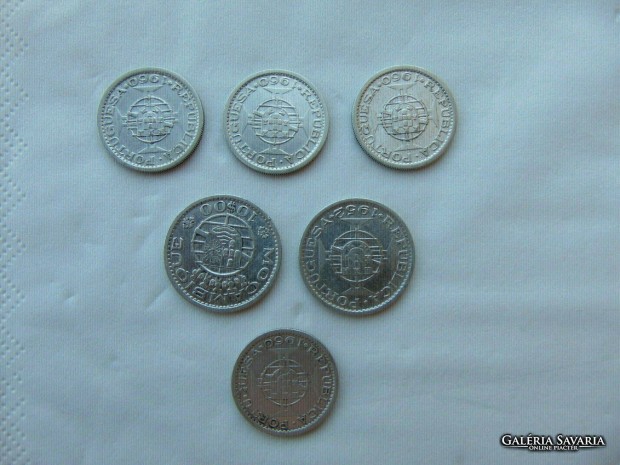 Angola - Mozambik 5 - 10 escudo 6 darab ezst LOT ! egyben