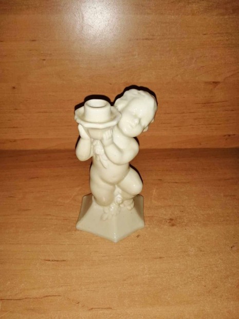 Angyalks gyertyatart porceln figura - 14,5 cm