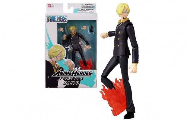 Anime Heroes One Piece Sanji figura 17 cm Bandai