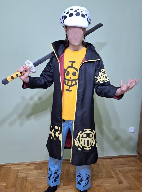Anime cosplay jelmez Trafalgar Law karakterhez, komplett (160-170cm)