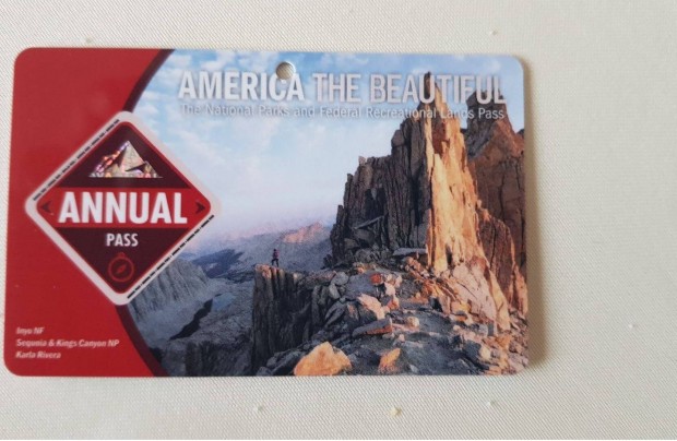 Annual Pass, America the Beautiful USA nemzetiparkokhoz belpkrtya