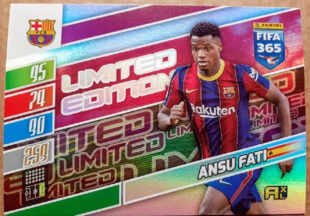 Ansu Fati Barcelona XXL Limited Edition focis krtya Panini FIFA 2022