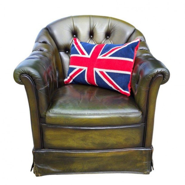 Antik Angol chesterfield bőr fotel A927