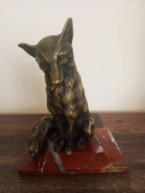 Antik Bronz Farkas ( Kutya) Figurlis Szobor