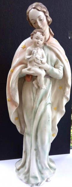 Antik Hummel kzi fests jelzett porceln Madonna szobor 34 cm