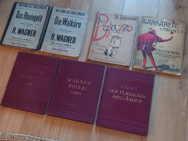 Antik Verdi Wagner traviata faust bajazzo opera kotta könyv