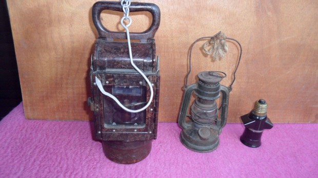 Antik Wehrmacht kisméretű hibátl. kézi mobil vihar lámpa 15 cm 1942