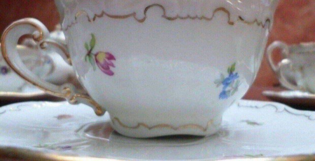 Antik Zsolnay porcelán kávés teás csésze készlet