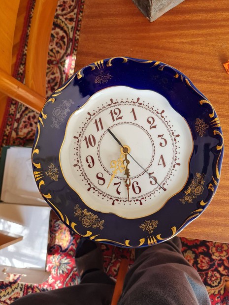 Antik Zsolnay porcelán óra eladó (tányér óra)