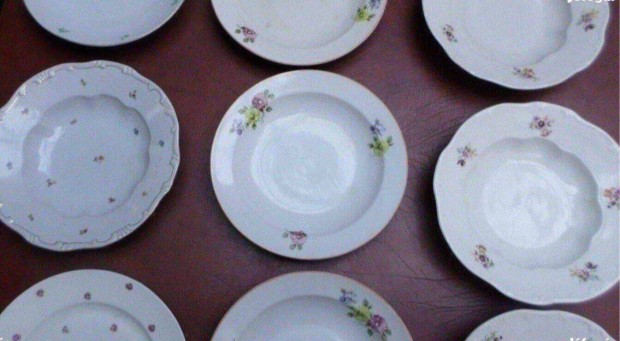 Antik Zsolnay porcelán tányér készlet