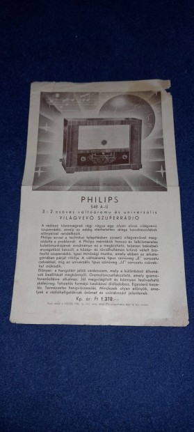 Antik , rgi , ritka Philips rdi ismertet 1947