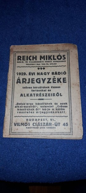 Antik , rgi , ritka Reich Mikls Rdi rjegyzk 1929