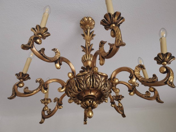 Antik barokk faragott aranyozott csillrok