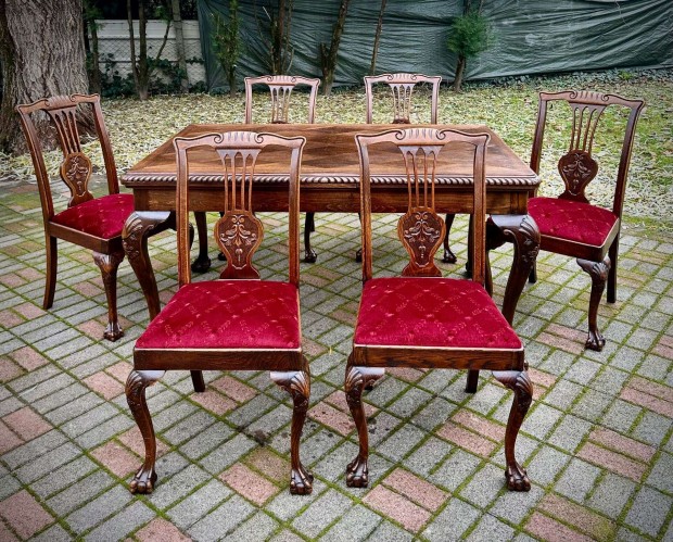 Antik btor - Chippendale asztal szkekkel