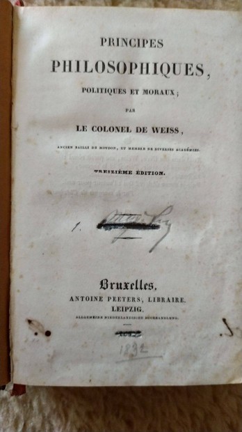 Antik francia nyelvű könyv (1832-es kiadás) eladó