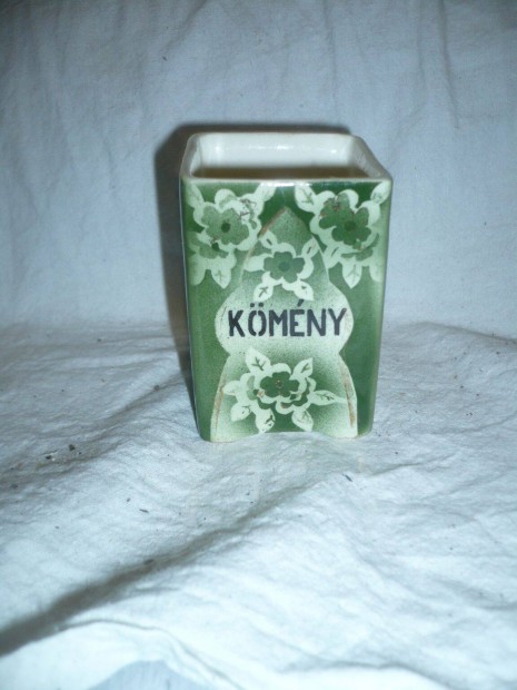 Antik kömény pocelán fajansz fűszertartó
