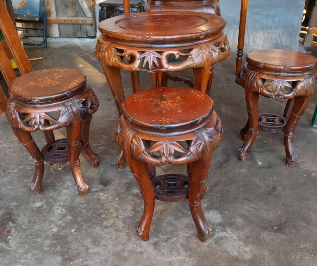 Antik neobarokk asztal szék