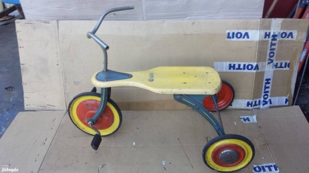 Antik régi német tricikli 3 kerekű gyerek bicikli pedálos vintage elad