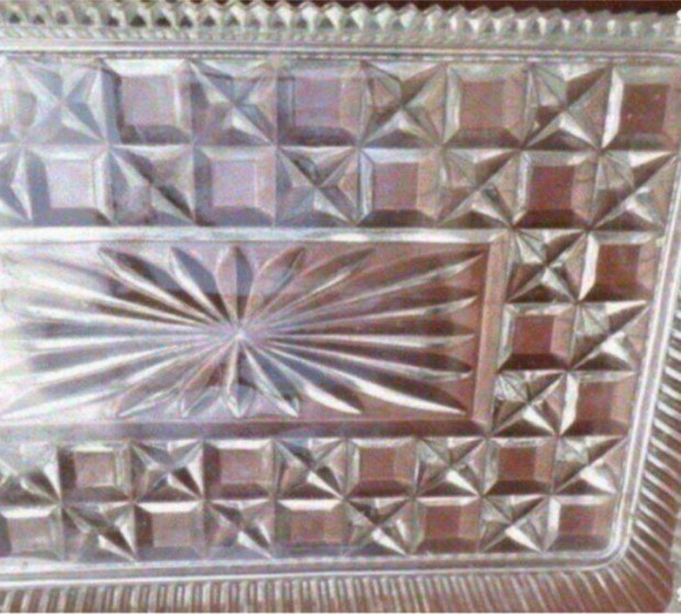 Antik üveg tálca kínáló art deco