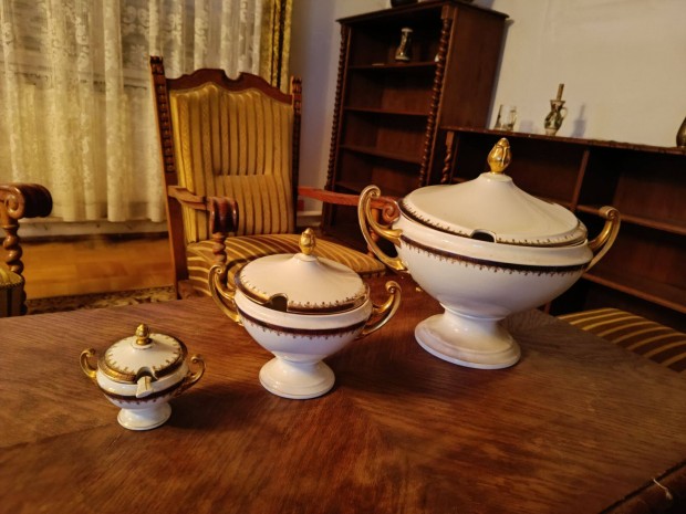 Antique porceln leveses-, mrtsos-, cukortart topf, elad