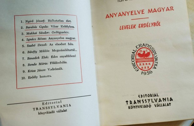 Anyanyelve Magyar - 1956-OS Erdlyi Kiads