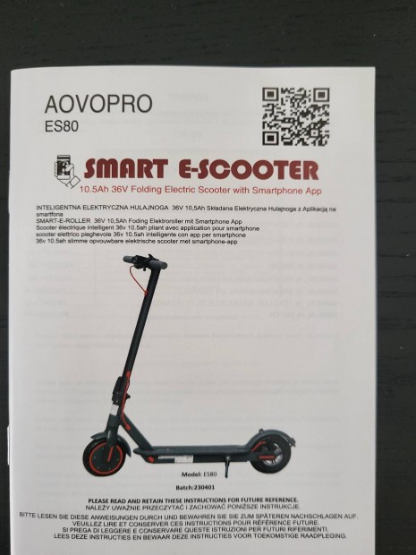 Aovopro Es80 elektromos roller