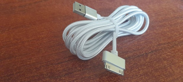 Apple 30 PIN USB 2.0 adatkbel, szvetborts, 2m hossz